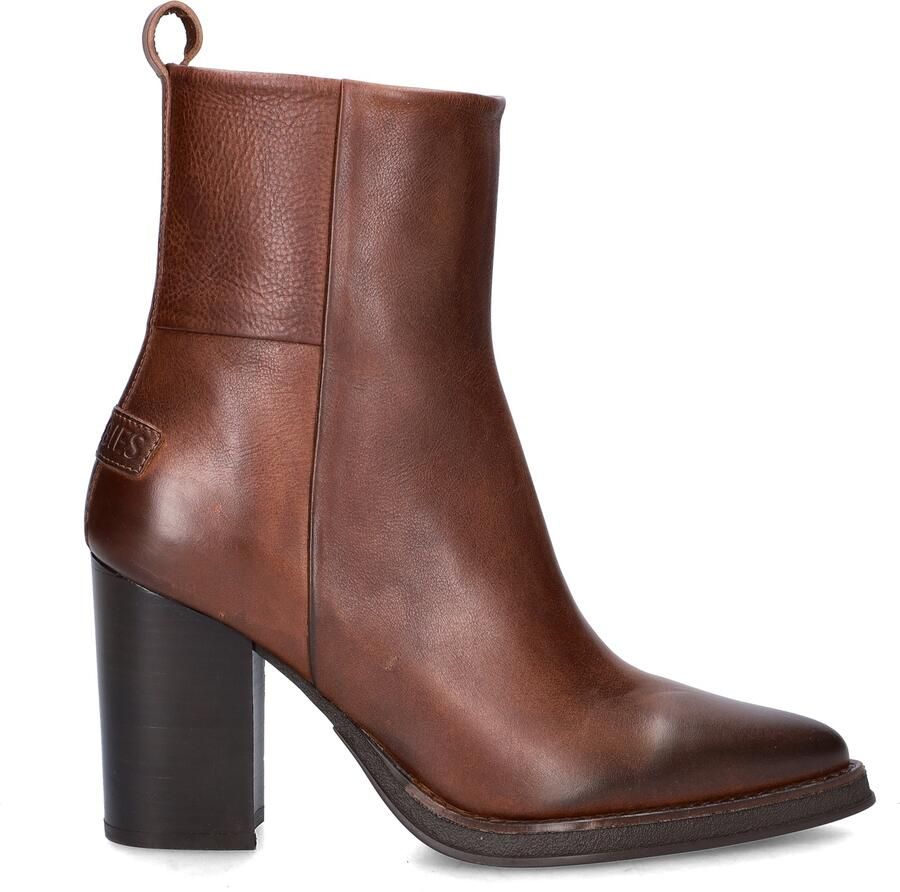 Shabbies Amsterdam Shabbies Grunch Ami Enkellaarsjes Enkelboots met rits Dames Bruin - Foto 8