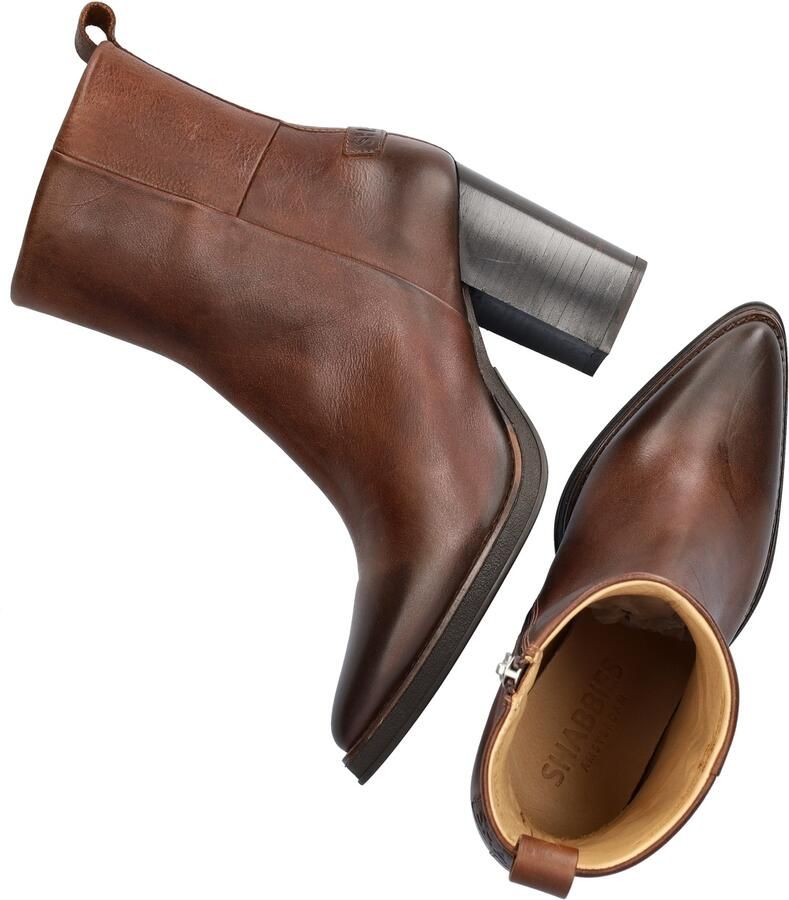 Shabbies Amsterdam Shabbies Grunch Ami Enkellaarsjes Enkelboots met rits Dames Bruin - Foto 10