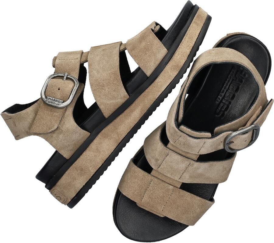 Shabbies Amsterdam Shabbies Dames Sandalen met hak Maro Bold Beige Suède Plateauzool - Foto 7