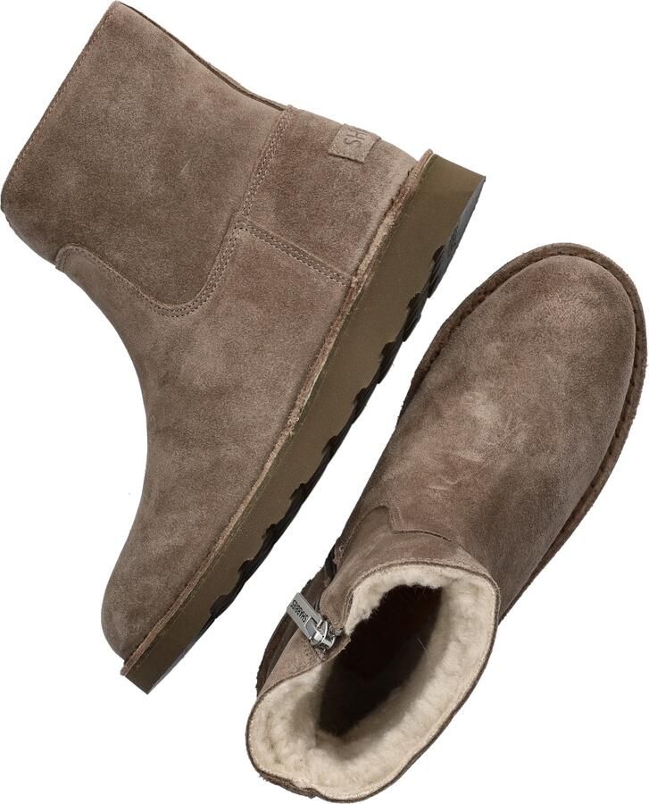 Shabbies Amsterdam Enkellaarzen Palissa Mia Zip Taupe Dames Laarzen