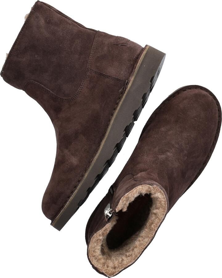 SHABBIES Enkelboots Dames Palissa Mia Zip Suède Bruin - Foto 5