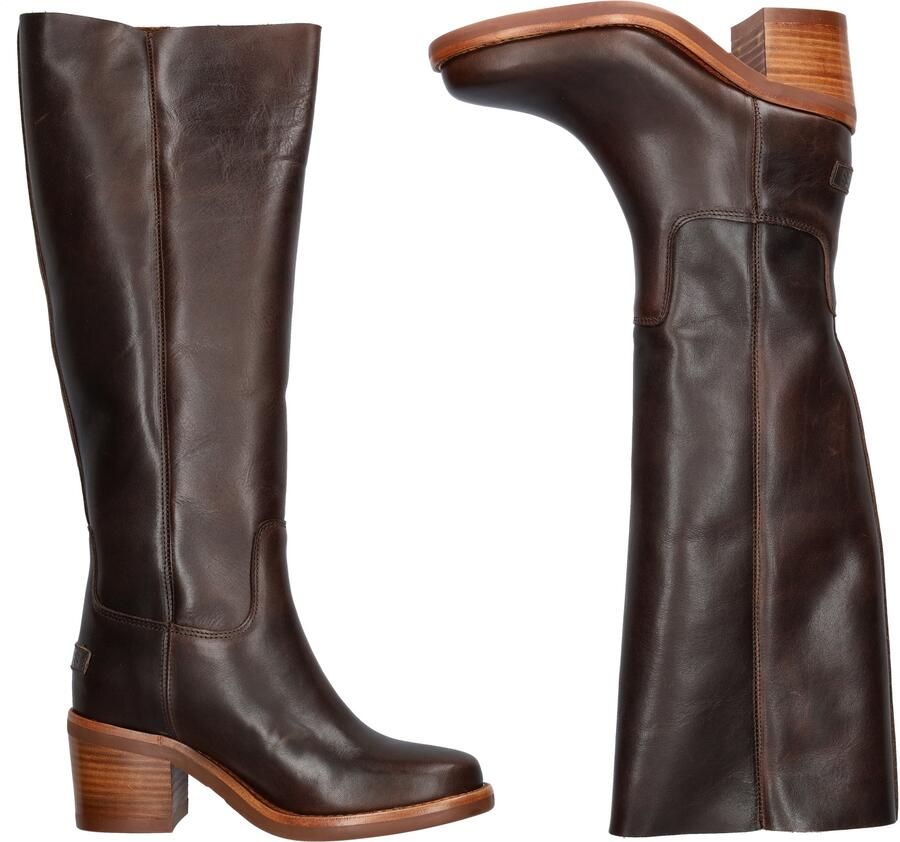 SHABBIES Hoge Laarzen Dames Puk Tuba Maat: 37 Materiaal: Leer Kleur: Bruin - Foto 7