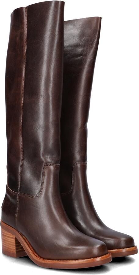 SHABBIES Hoge Laarzen Dames Puk Tuba Maat: 37 Materiaal: Leer Kleur: Bruin - Foto 8