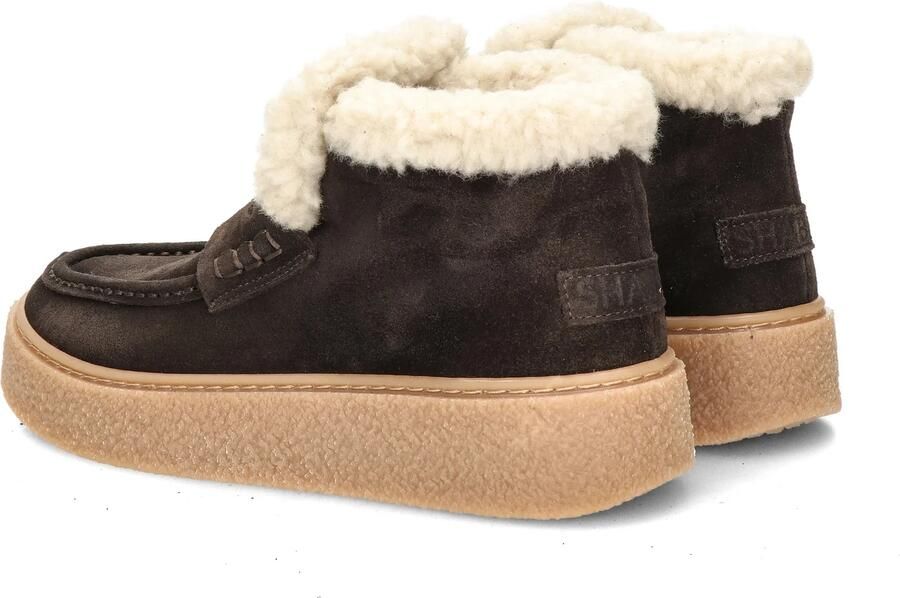 SHABBIES Lage Sneakers Dames Senna Anna Suède Bruin - Foto 10