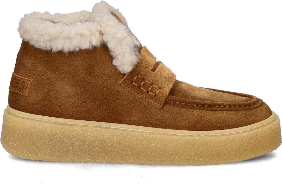 SHABBIES Lage Sneakers Dames Senna Anna Suède Camel - Foto 4