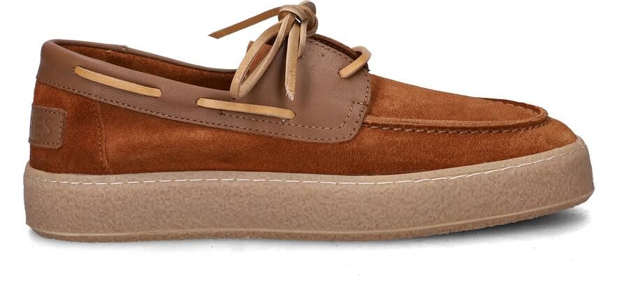 Shabbies Amsterdam Zenne Mocca boatshoe Suède Cognac