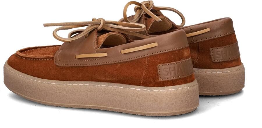 Shabbies Amsterdam Zenne Mocca boatshoe Suède Cognac - Foto 4