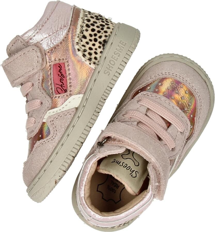 Shoesme Roze Sneakertje Met Panterprint Sneakers Kinderen Meisjes Rose Gold Ponyhair - Foto 4
