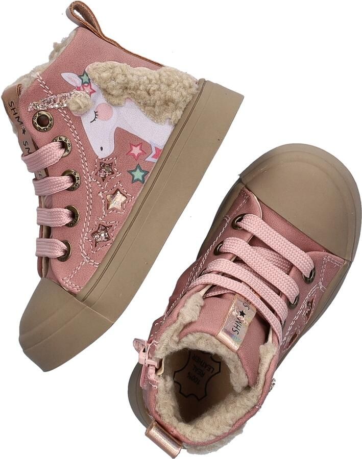 Shoesme Unicorn Veterboots roze Leer Kinderschoenen - Foto 14