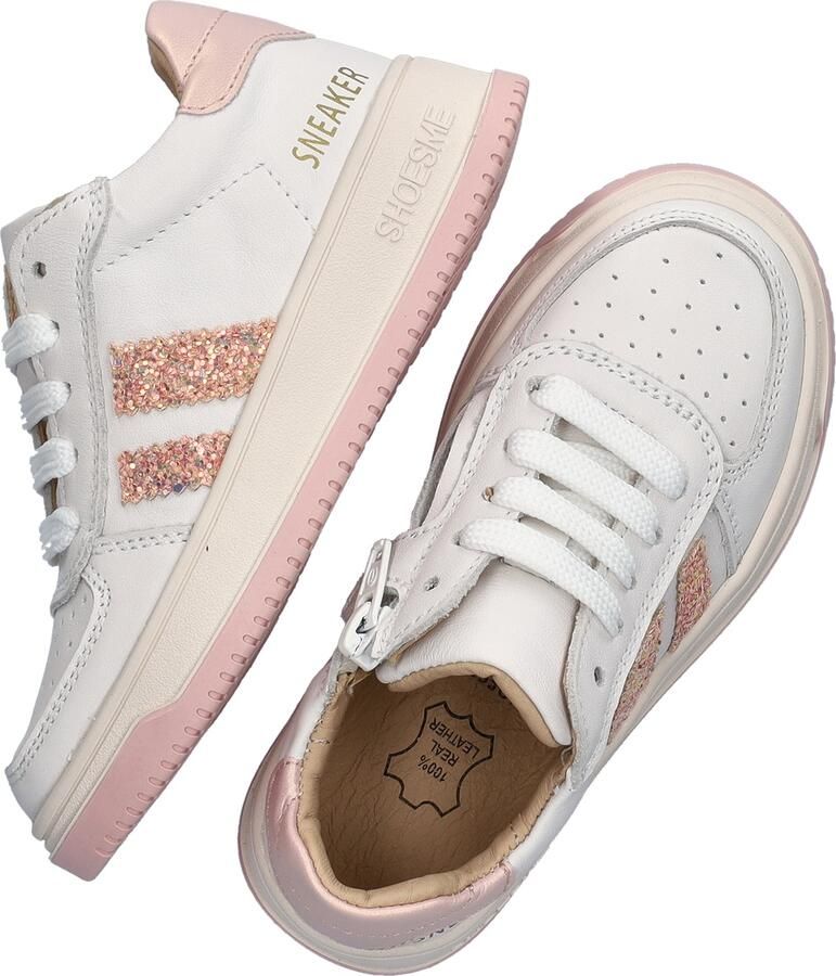 Shoesme Wit-Roze Sneaker Sneakers Kinderen Meisjes White Pink Glitter Microfiber leer - Foto 3