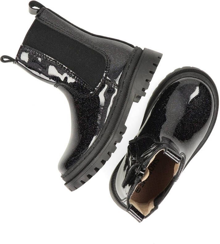 Shoesme lak chelsea boots met glitters zwart 24 | Enkelboot van - Foto 7