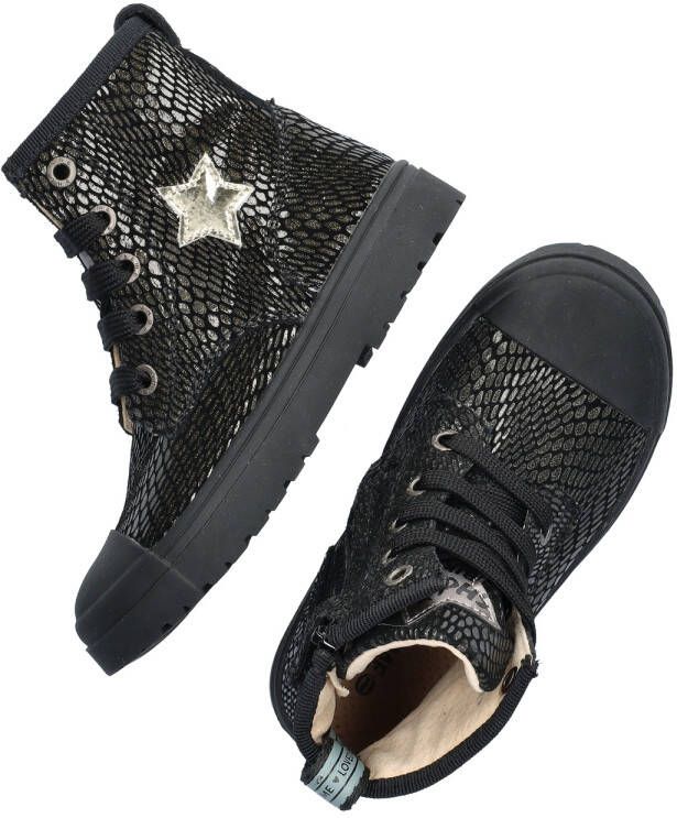 Shoesme leren veterboots zwart zilver Meisjes Leer All over print 29 - Foto 8