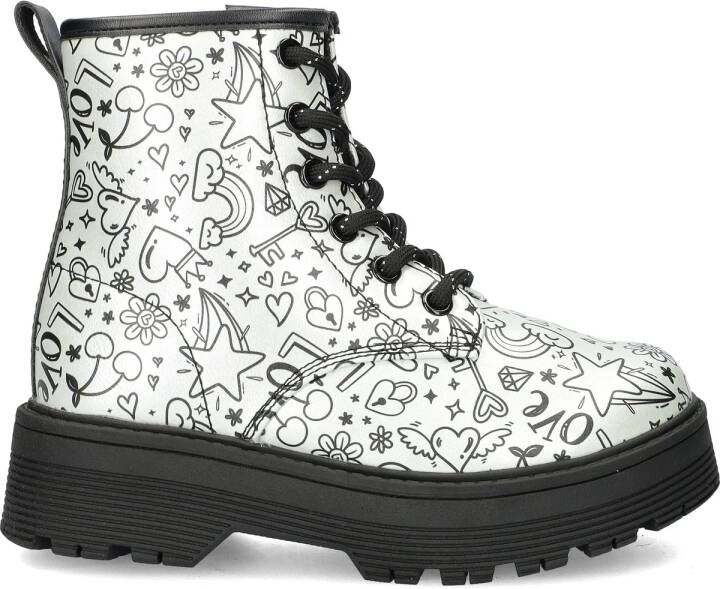 Skechers Gravlen Hi Doodle Down Meisjes Laarzen Zilver