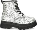 Skechers Gravlen Hi Doodle Down 303408L SLBK Wit Zwart - Zilver