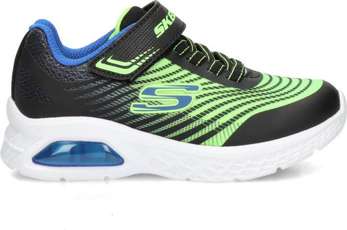 Skechers Microspec Max II sneakers zwart neongroen Jongens Textiel Logo 34 - Foto 3