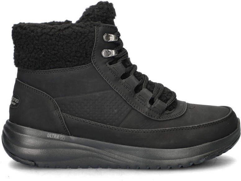 SKECHERS Veterlaarzen 'Schnürstiefelette Damen 144756 BBK Kunststoff (Synthetik) in schwarz' zwart