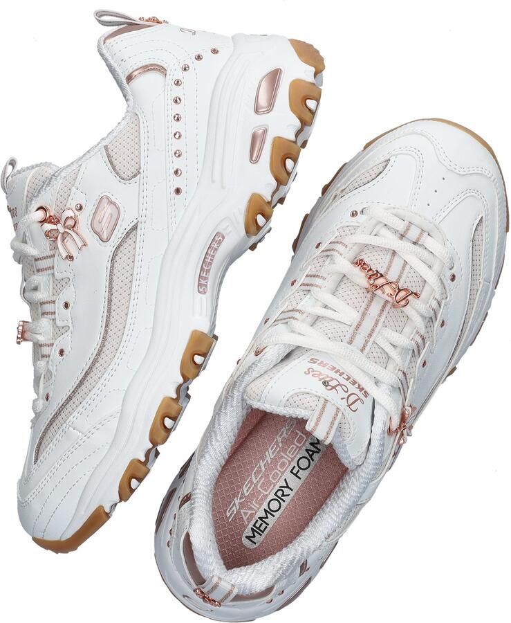 Skechers D'LITES 20TH ANNIVERSARY Dames Veterschoenen Wit Rose Gold - Foto 3