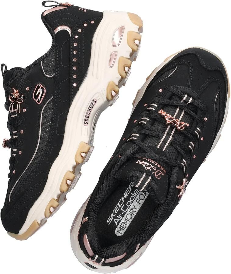 Skechers D'LITES 20TH ANNIVERSARY Dames Sneakers Zwart Rose Gold - Foto 3