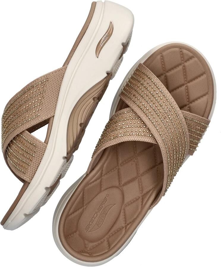 Skechers Arch Fit 2.0 Go Walk dames slipper Donker Taupe - Foto 3