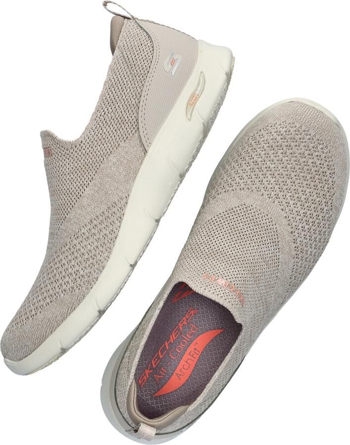 Skechers Arch Fit Refine Sneakers Don'T Go Dames Instappers Taupe - Foto 18