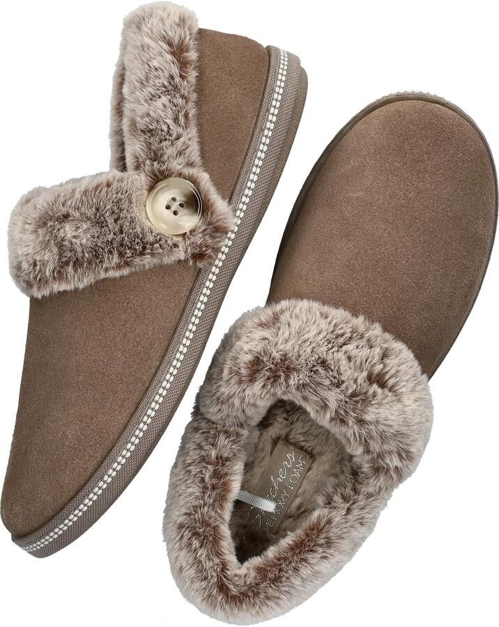 Skechers Cozy Campfire dames pantoffels Taupe - Foto 3