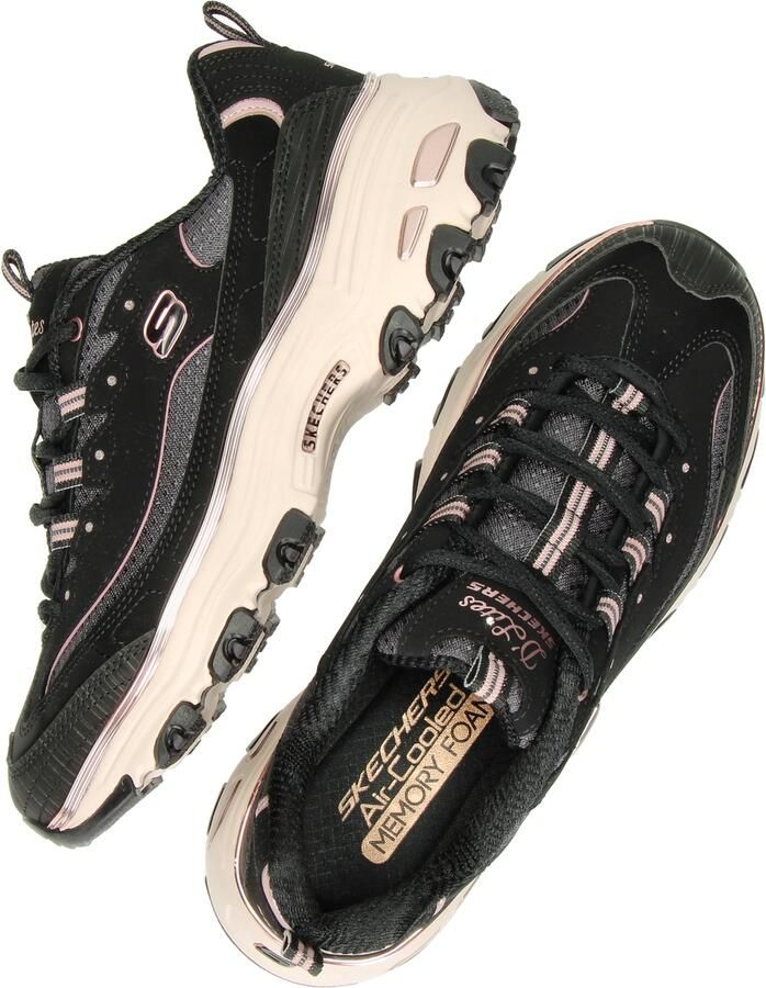Skechers D'LITES-CHROME WAVE Dames Veterschoenen Zwart Rose Gold - Foto 2