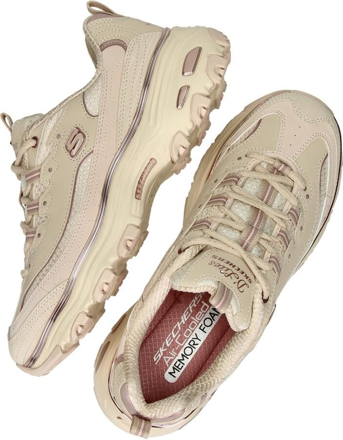 Skechers D'LITES-CHROME WAVE Dames Veterschoenen Naturel Rose Gold - Foto 3