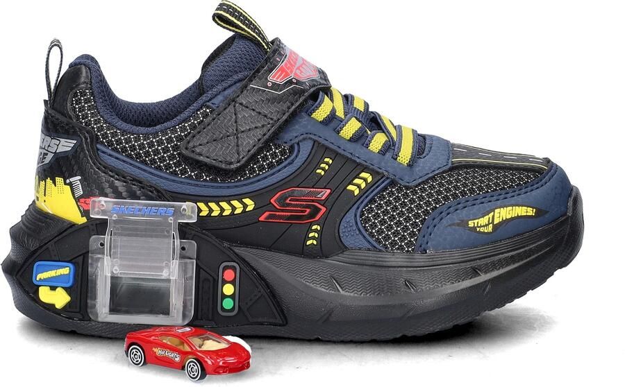 Skechers GARAGE Jongens Veterschoenen Zwart Donkerblauw Geel Rood - Foto 2