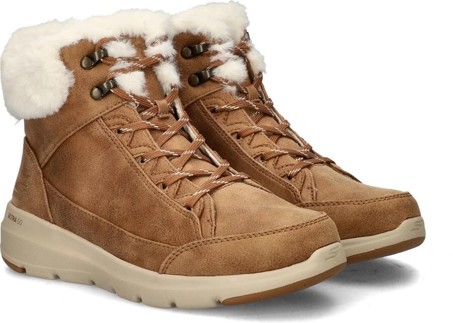 Skechers Glacial Ultra Cozyly Veterboot Vrouwen Bruin Cognac - Foto 8
