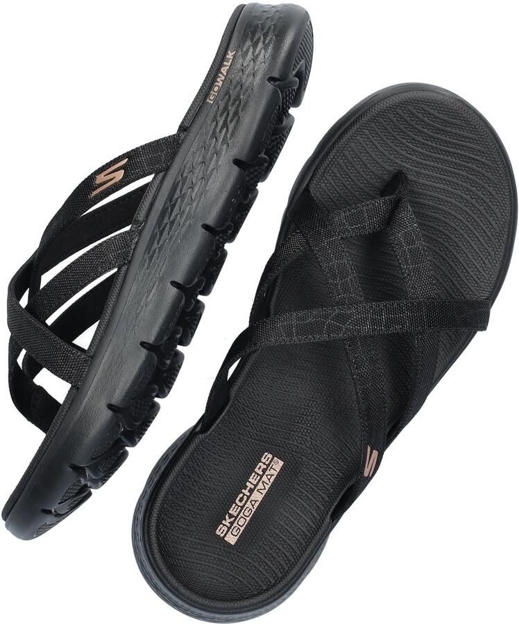 Skechers Slipper Go Walk Flex Sandal-Ssselena 141461 BBK Zwart - Foto 2