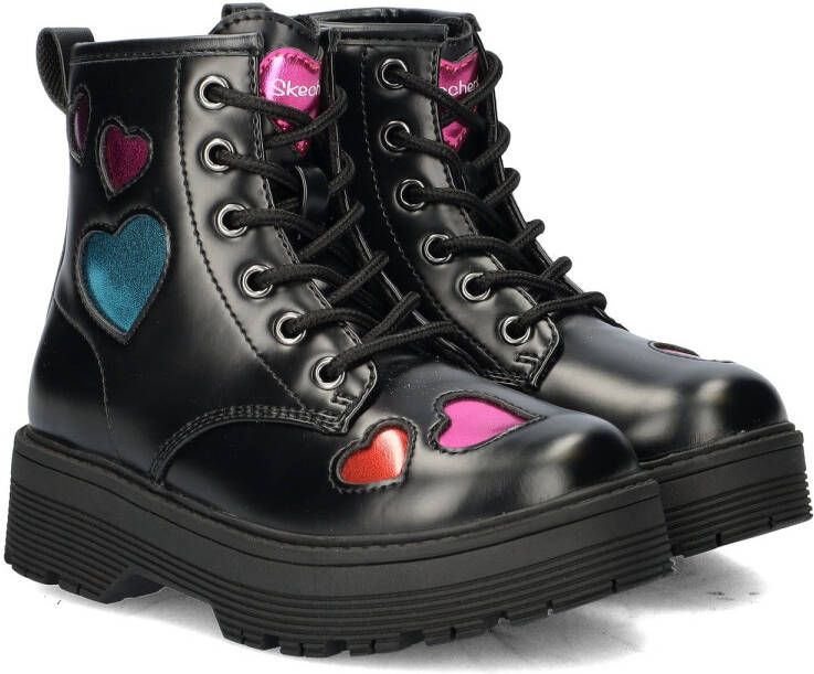 Skechers Gravlen Hi Metallic Heart Meisjes Laarzen Zwart - Foto 5