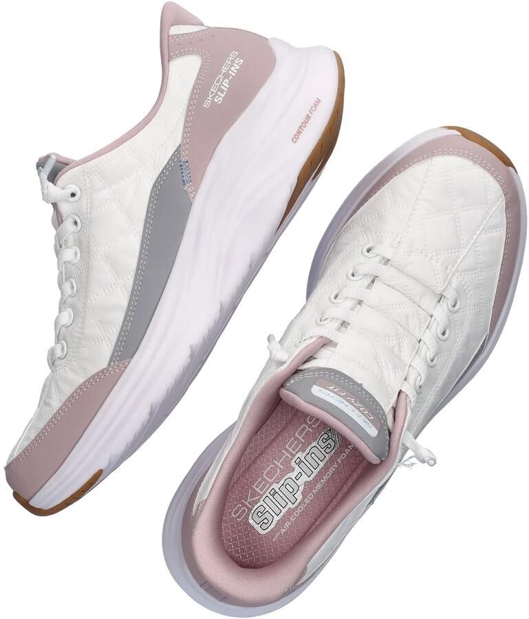 Skechers Slip-Ins: Cosy Fit Knotted Bungee Sneakers Laag Wit - Foto 13