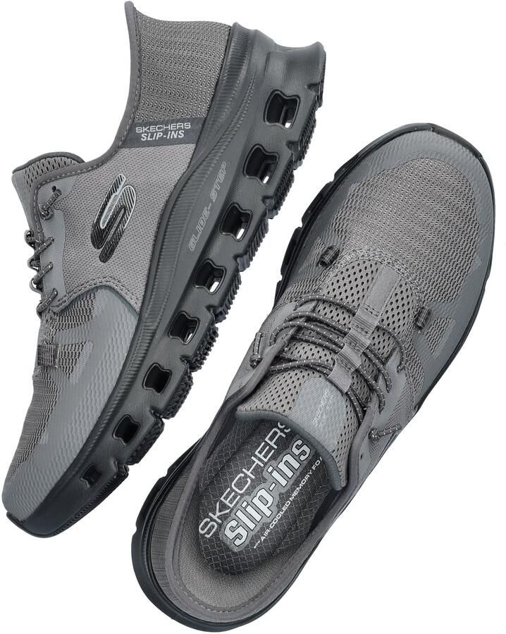 Skechers Heren Glide Step Pro Slip Ins Sneakers Charcoal Black - Foto 4