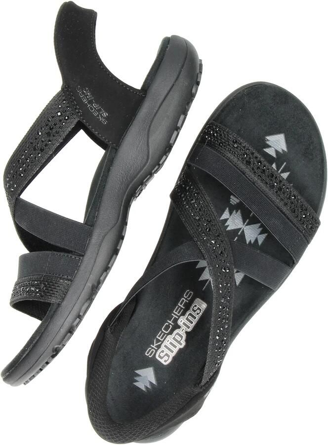 Skechers Slip-Ins Reggae Slim Summer Sparkle Damessandaal Zwart - Foto 4