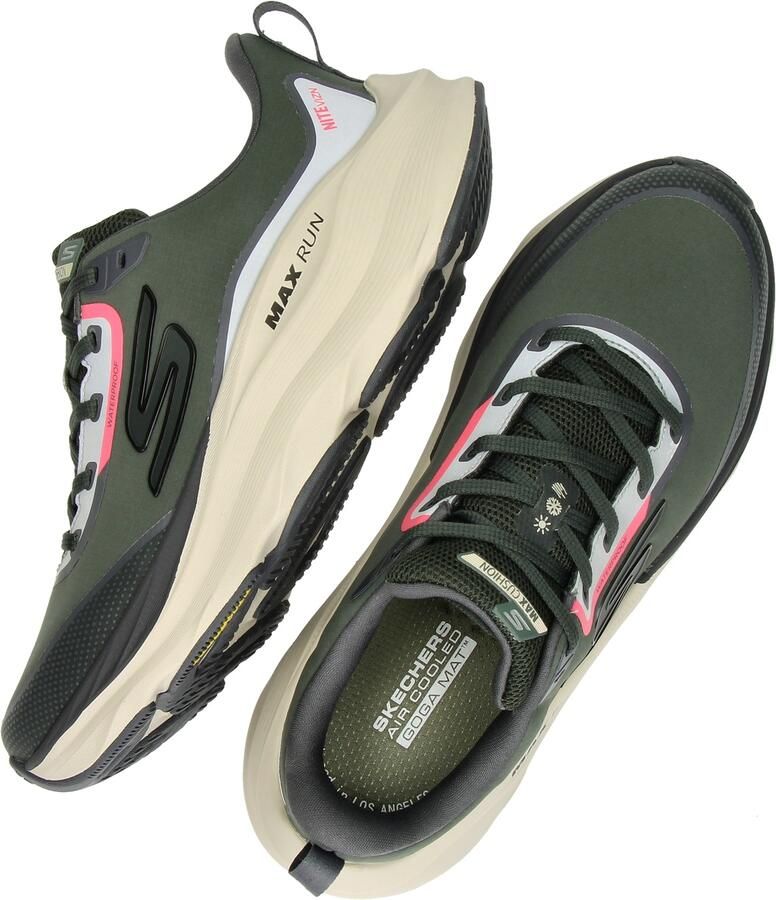 Skechers Max Cushioning WP dames sneaker Donkergroen - Foto 3
