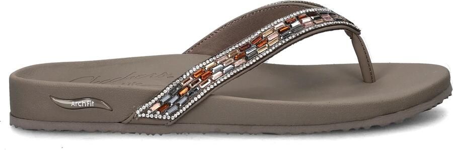 Skechers Arch Fit Meditation Glam Gal VEGAN Slipper Dames Taupe - Foto 8