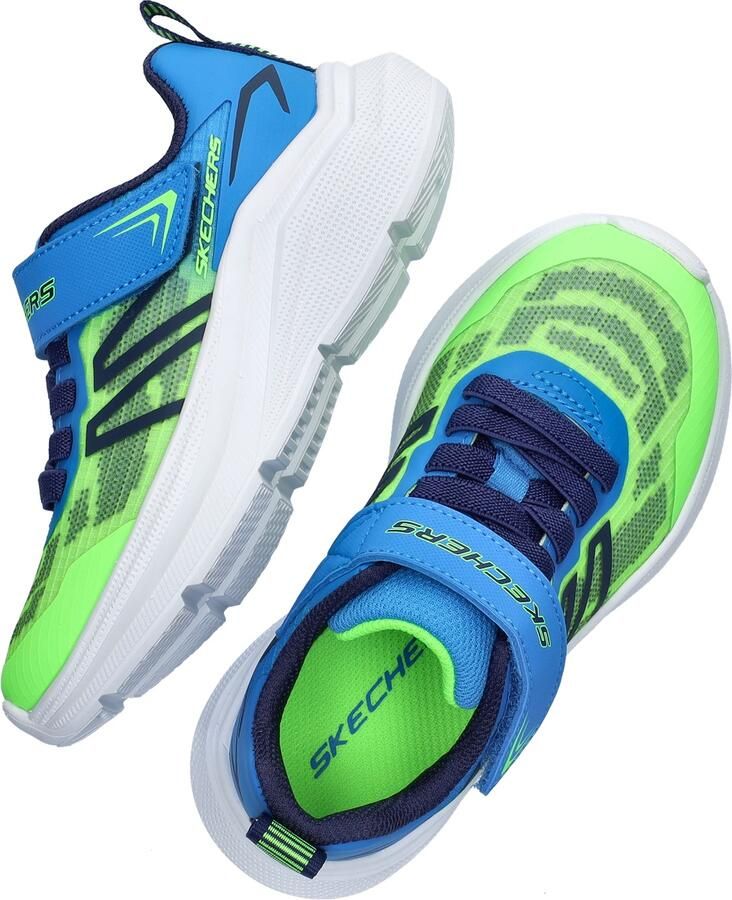 SKECHERS Sneakers 'Microspec Velocity' blauw navy neongroen - Foto 3
