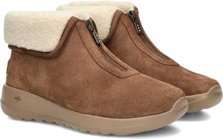 Skechers On-The-Go Joy gevoerde suède enkelboots cognac - Foto 5