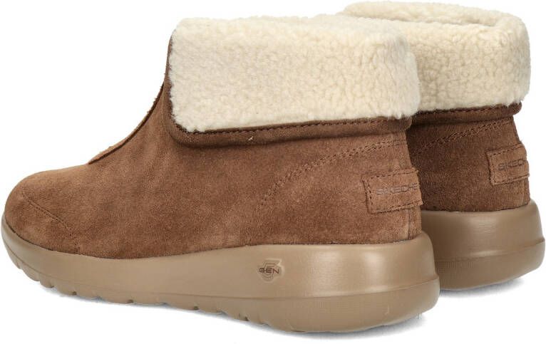 Skechers On-The-Go Joy gevoerde suède enkelboots cognac - Foto 4