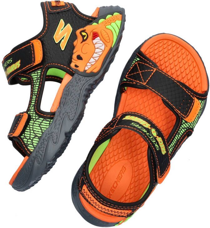 Skechers S-Slights Creature of Splash sandalen met lampjes zwart oranje Jongens Imitatieleer 27 - Foto 3