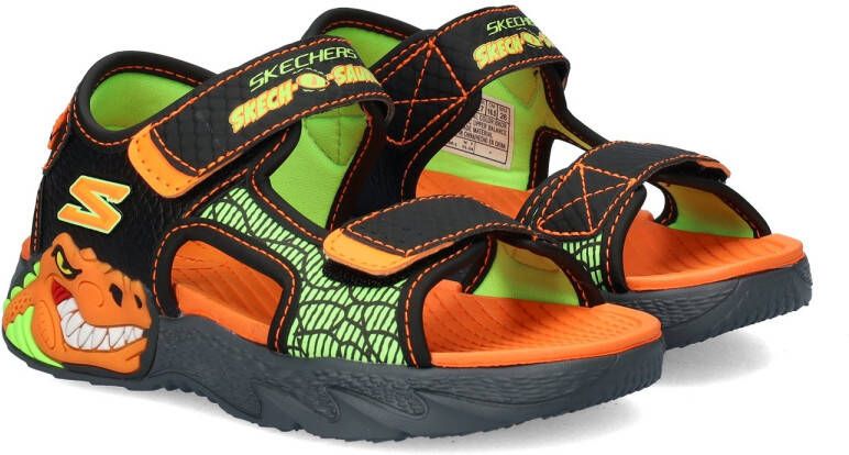 Skechers S-Slights Creature of Splash sandalen met lampjes zwart oranje Jongens Imitatieleer 27 - Foto 4