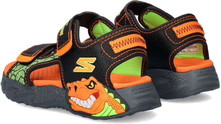 Skechers S-Slights Creature of Splash sandalen met lampjes zwart oranje Jongens Imitatieleer 27 - Foto 5
