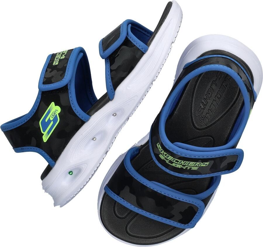 Skechers SOLA GLOW SANDAL CAMO BRIGH Jongens Sandalen Zwart - Foto 7