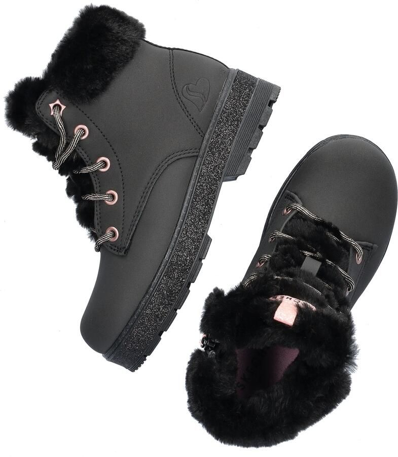 Skechers Street Glitz gevoerde veterboots zwart Extra comfort Memory Foam - Foto 3