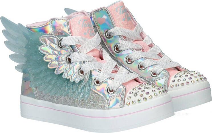 Skechers Twinkle Toes hoge sneakers met lichtjes zilver Meisjes Imitatieleer 28 - Foto 10