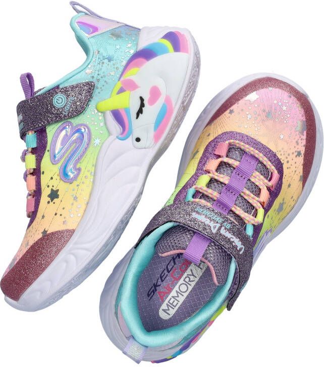 Skechers Unicorn sneakers met lichtjes roze multi Meisjes Textiel Meerkleurig 34 - Foto 6