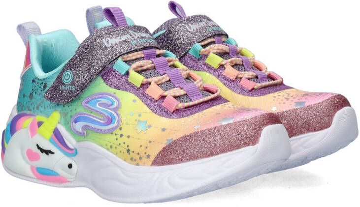 Skechers Unicorn sneakers met lichtjes roze multi Meisjes Textiel Meerkleurig 34 - Foto 5
