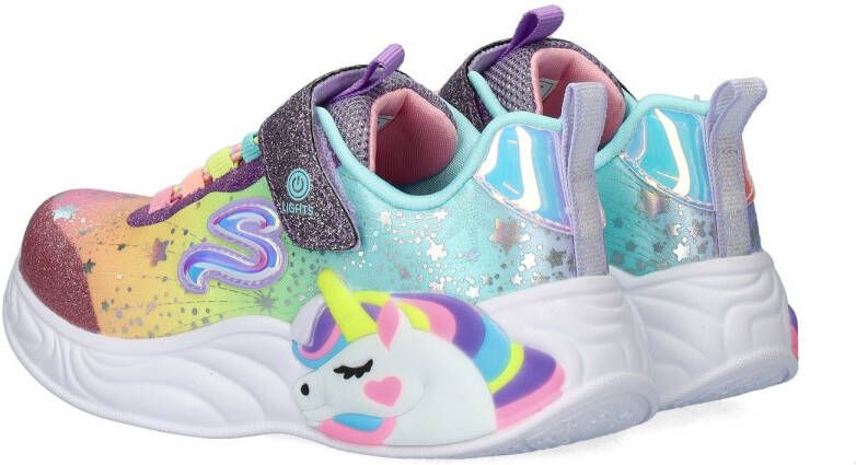 Skechers Unicorn sneakers met lichtjes roze multi Meisjes Textiel Meerkleurig 34 - Foto 4