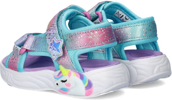 Skechers Unicorn Dreams sandalen blauw roze Meisjes Textiel Dierenprint 30 - Foto 6