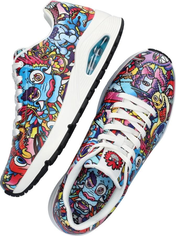 Skechers Sneakers UNO COLOR DOODLE Wedge sneaker veterschoen retro sneaker met unieke print - Foto 14